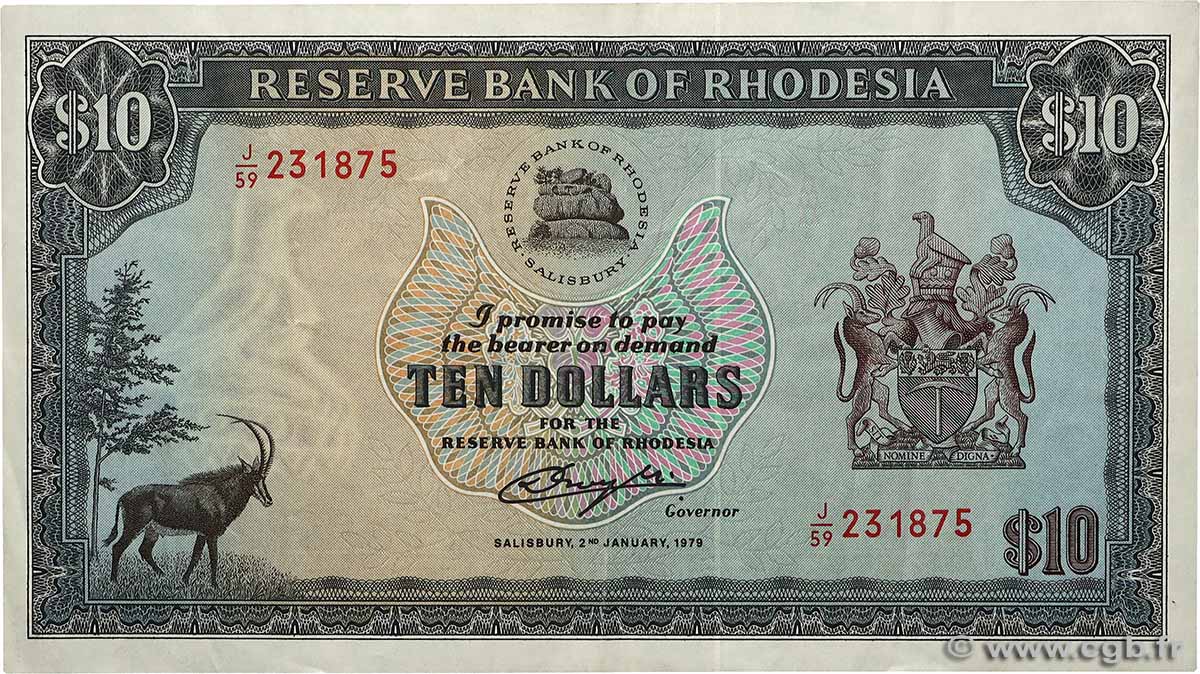 10 Dollars RHODÉSIE  1979 P.41a TTB