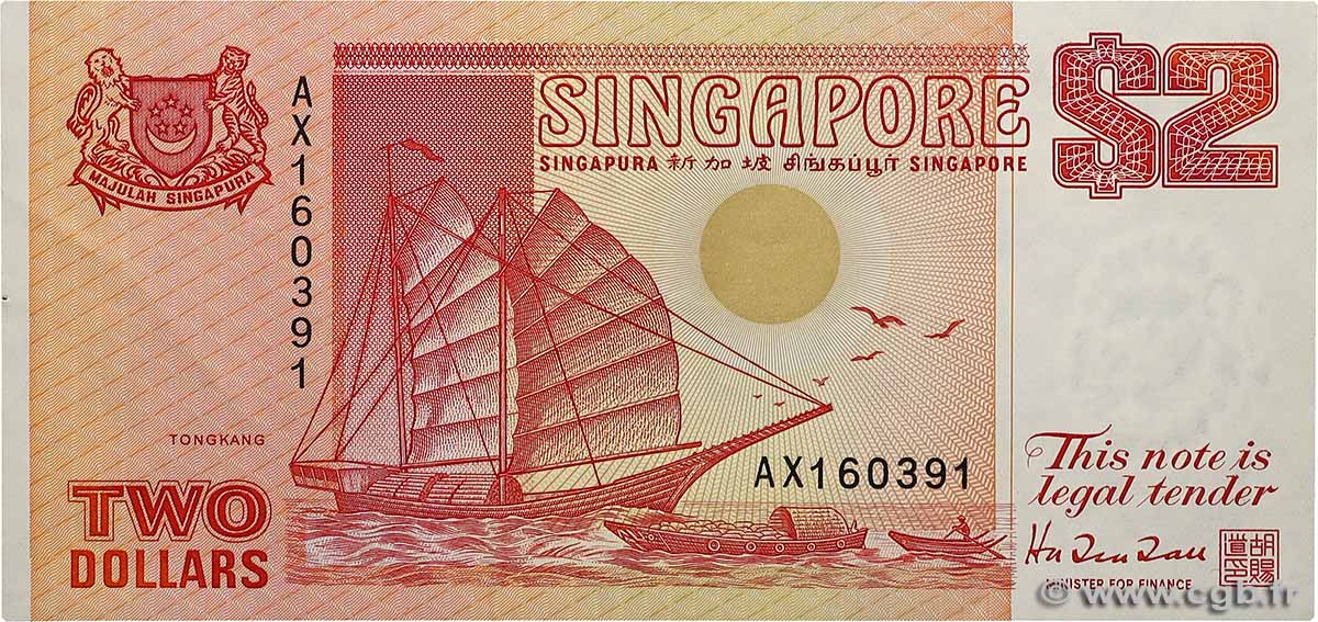 2 Dollars SINGAPOUR  1990 P.27 TTB