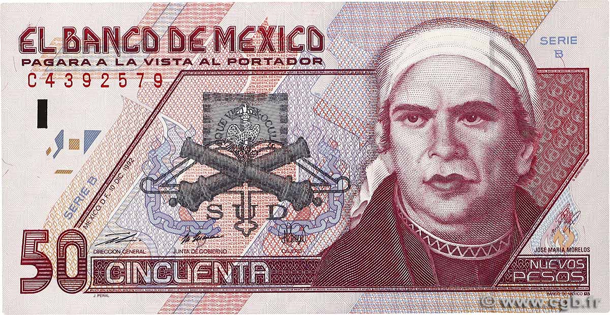50 Nuevos Pesos MEXIQUE  1992 P.097 pr.SPL