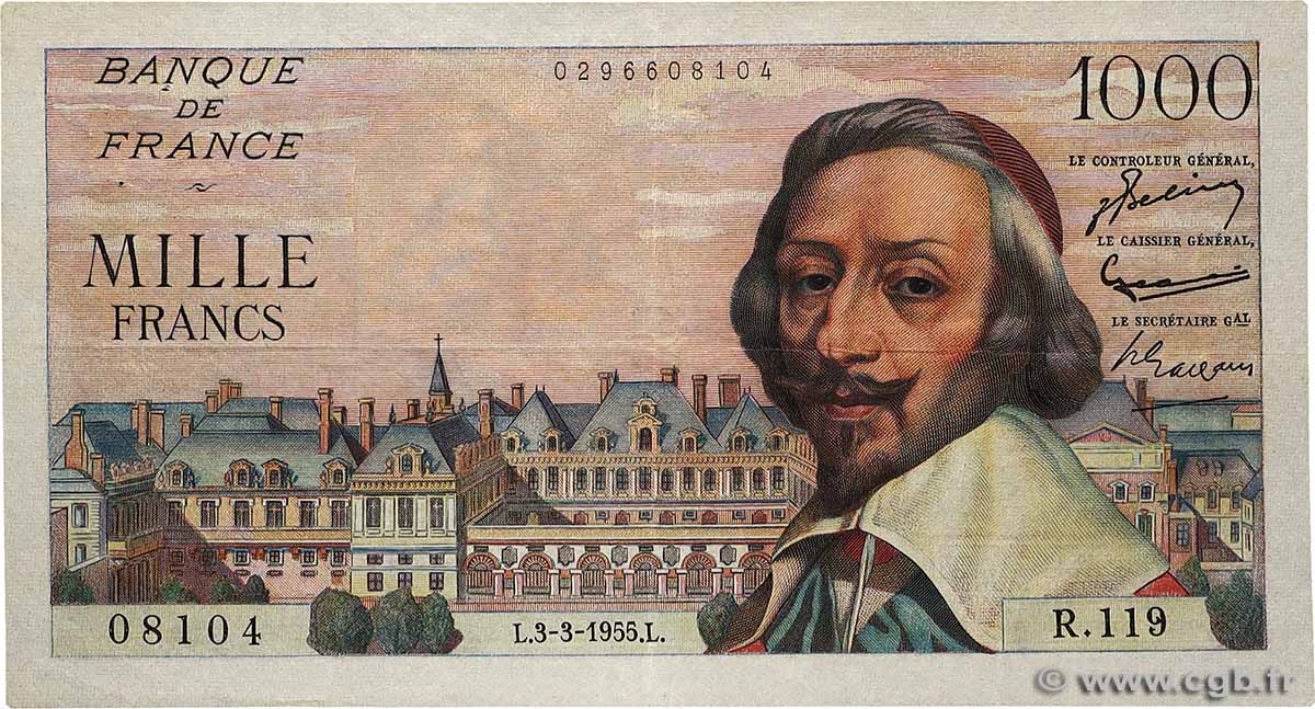 1000 Francs RICHELIEU FRANCIA  1955 F.42.11 q.BB