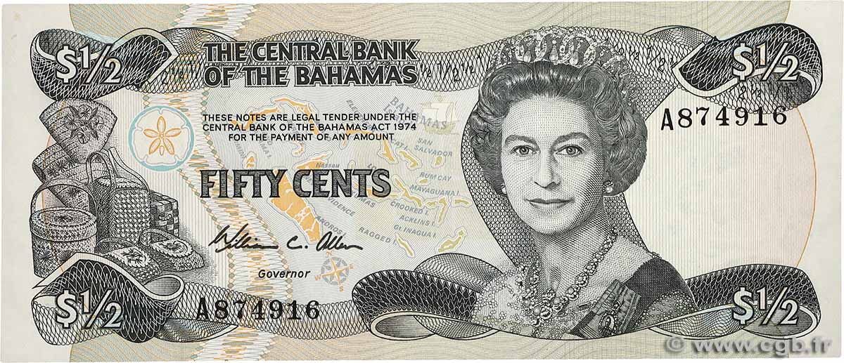 50 Cents BAHAMAS  1984 P.42a NEUF