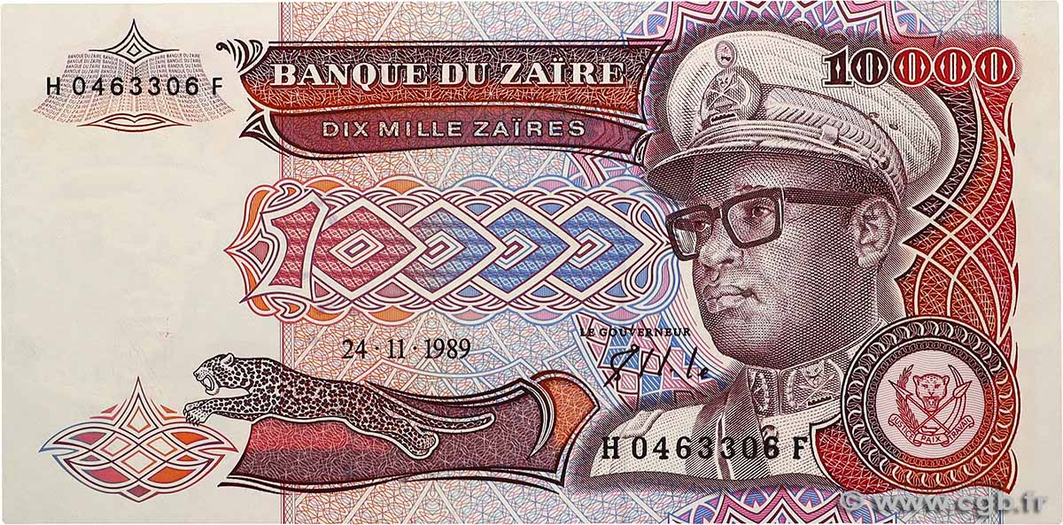 10000 Zaïres ZAÏRE  1989 P.38a pr.NEUF