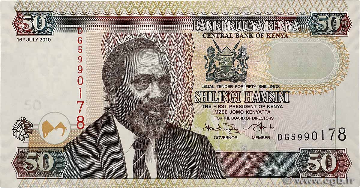 50 Shillings KENYA  2010 P.47c SUP+