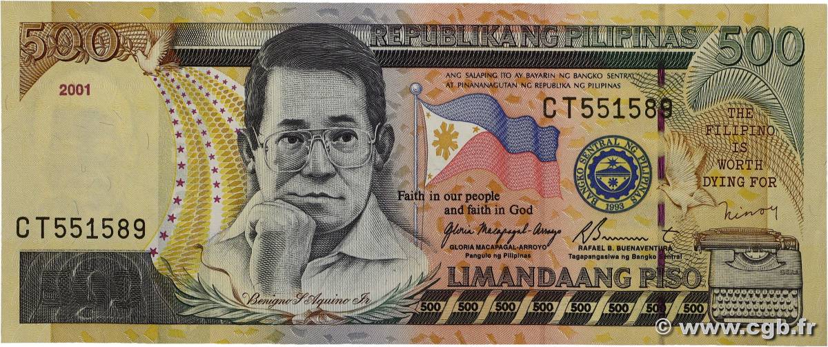 500 Pesos PHILIPPINES  2002 P.196a SPL