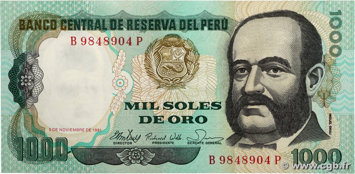 1000 Soles de Oro PÉROU  1981 P.122a SUP