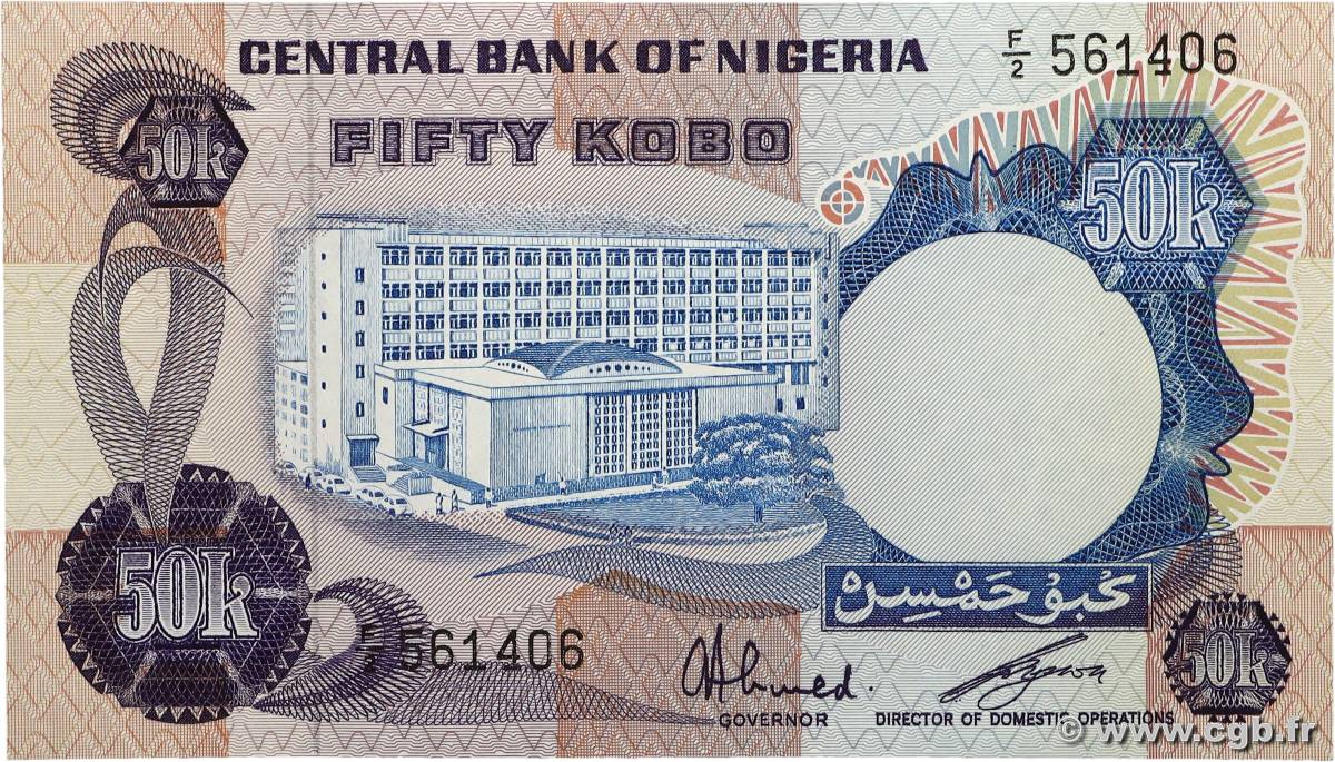 50 Kobo NIGERIA  1973 P.14f ST