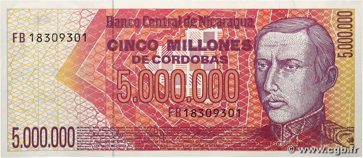 5000000 Cordobas NICARAGUA  1990 P.165 pr.NEUF