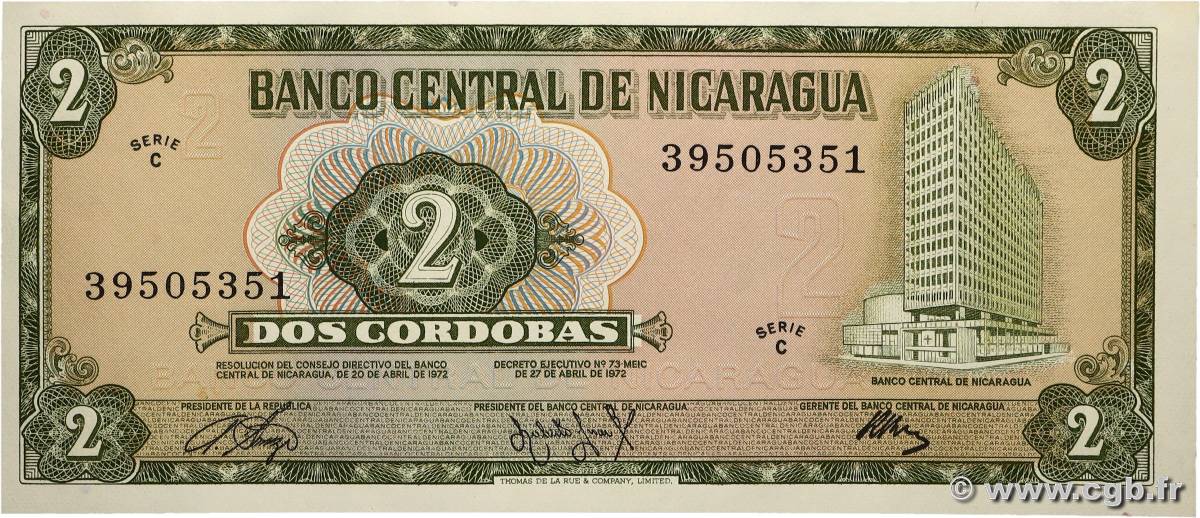 2 Cordobas NICARAGUA  1972 P.121a SPL