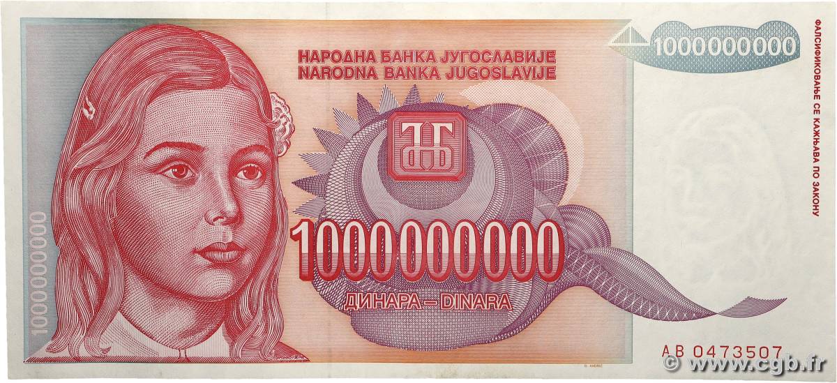 1000000000 Dinara YOUGOSLAVIE  1993 P.126 pr.SPL