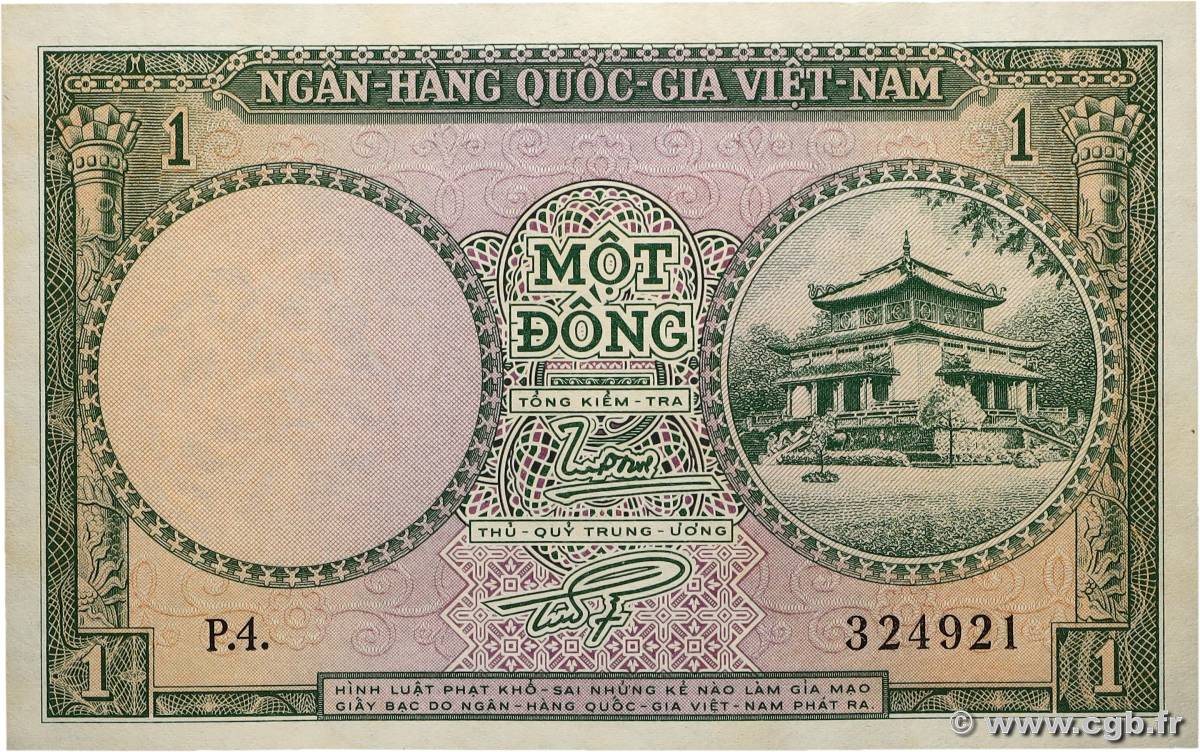 1 Dong SÜDVIETNAM  1956 P.01a ST