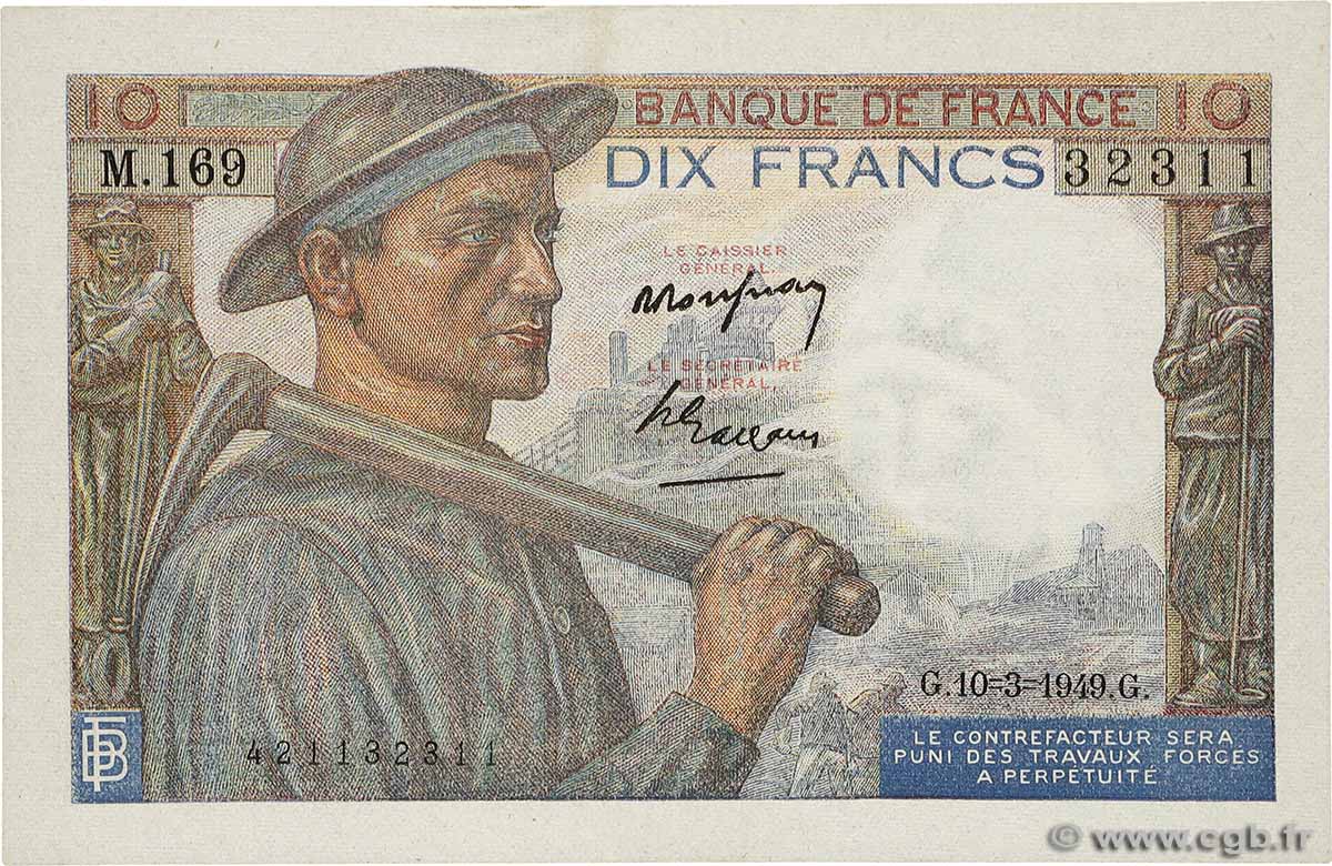 10 Francs MINEUR FRANCE  1949 F.08.20 UNC-