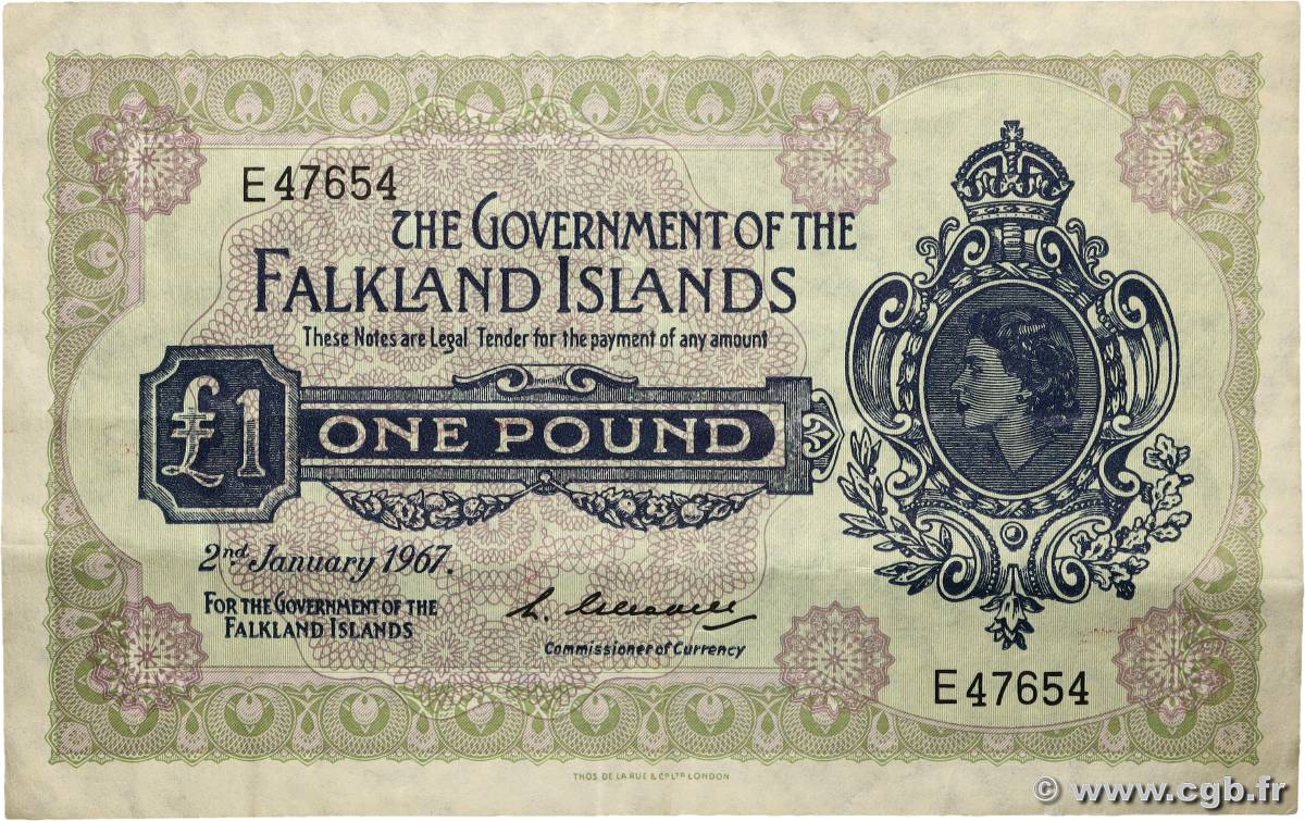 1 Pound ÎLES FALKLAND  1967 P.08a TTB