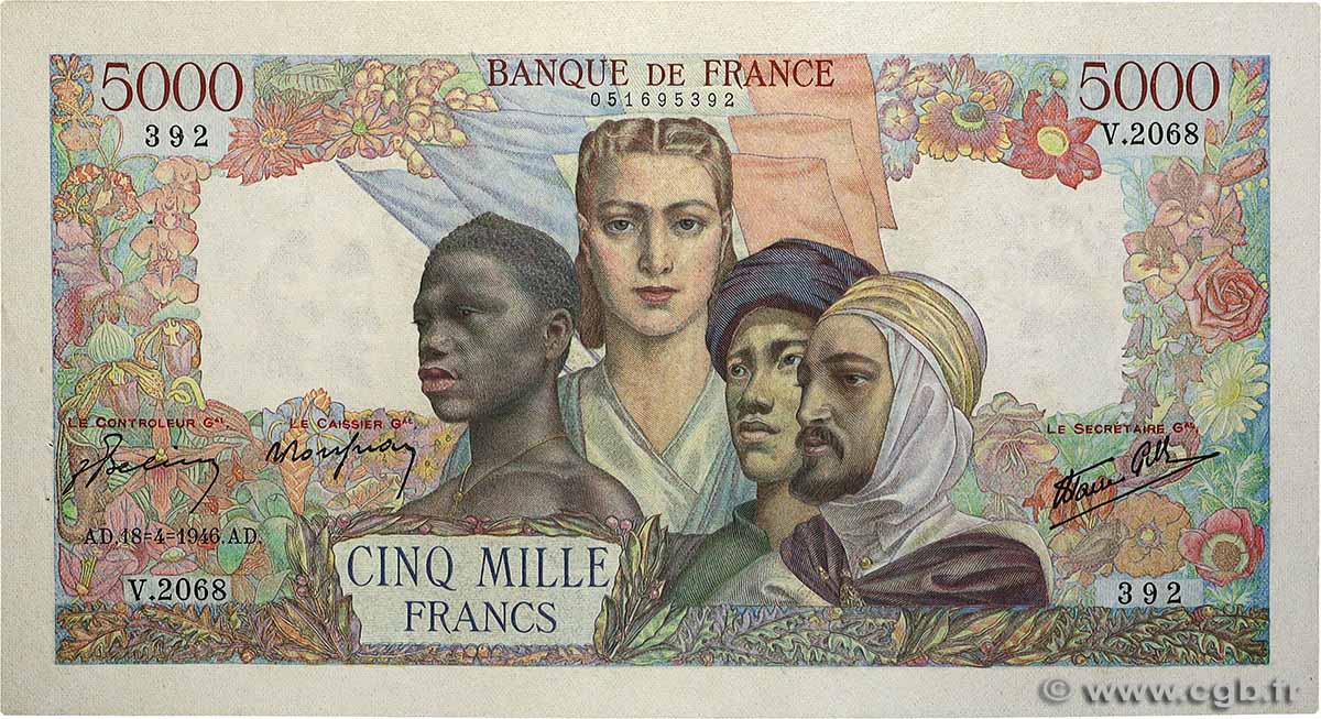 5000 Francs EMPIRE FRANÇAIS FRANCE  1946 F.47.52 SUP