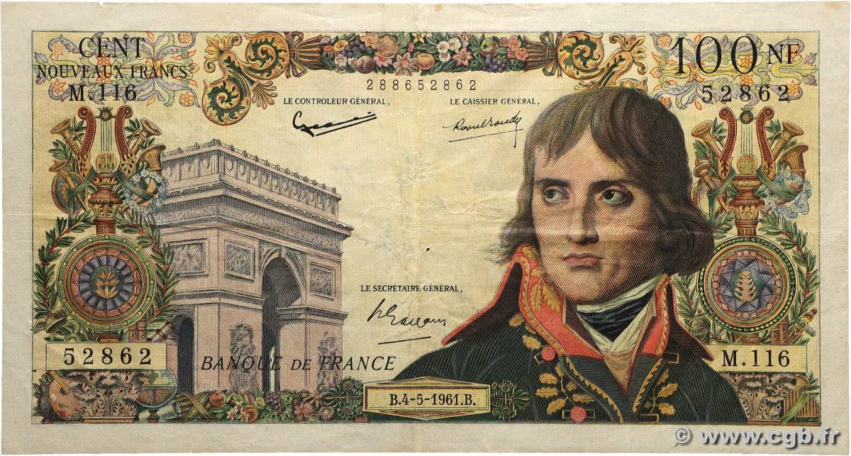 100 Nouveaux Francs BONAPARTE FRANCE  1961 F.59.11 pr.TTB