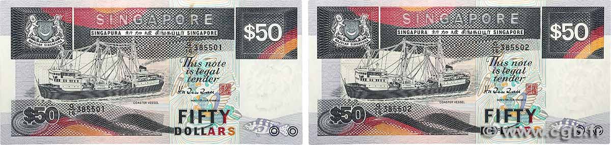 50 Dollars Consécutifs SINGAPORE  1987 P.22b UNC-