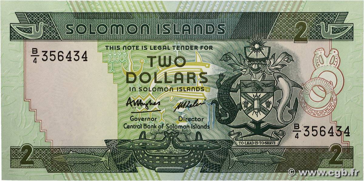 2 Dollars ÎLES SALOMON  1986 P.13 pr.NEUF