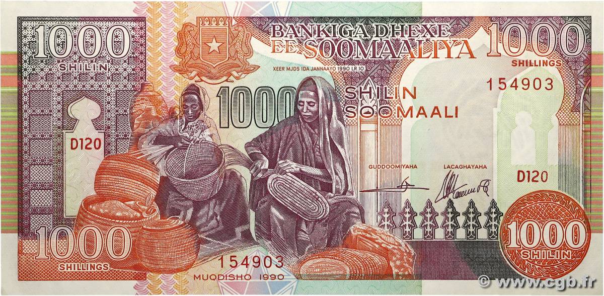 1000 Shilin SOMALIE  1990 P.37a pr.NEUF