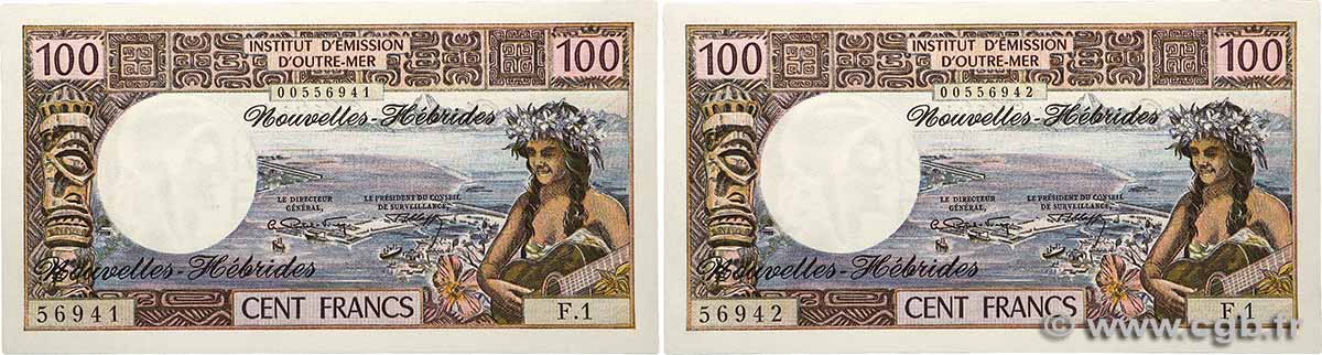 100 Francs Consécutifs NOUVELLES HÉBRIDES  1972 P.18b NEUF