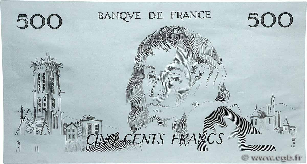 500 Francs PASCAL Épreuve FRANCE  1968 F.71.00Ec UNC-