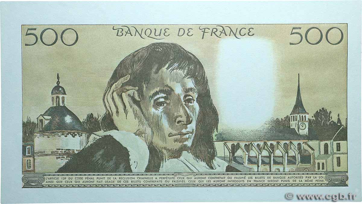 500 Francs PASCAL Épreuve FRANCE  1968 F.71.00Ec NEUF