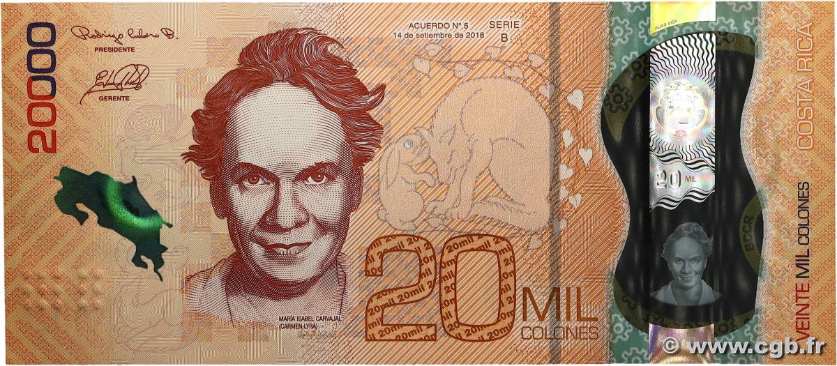 20000 Colones COSTA RICA  2018 P.284 NEUF