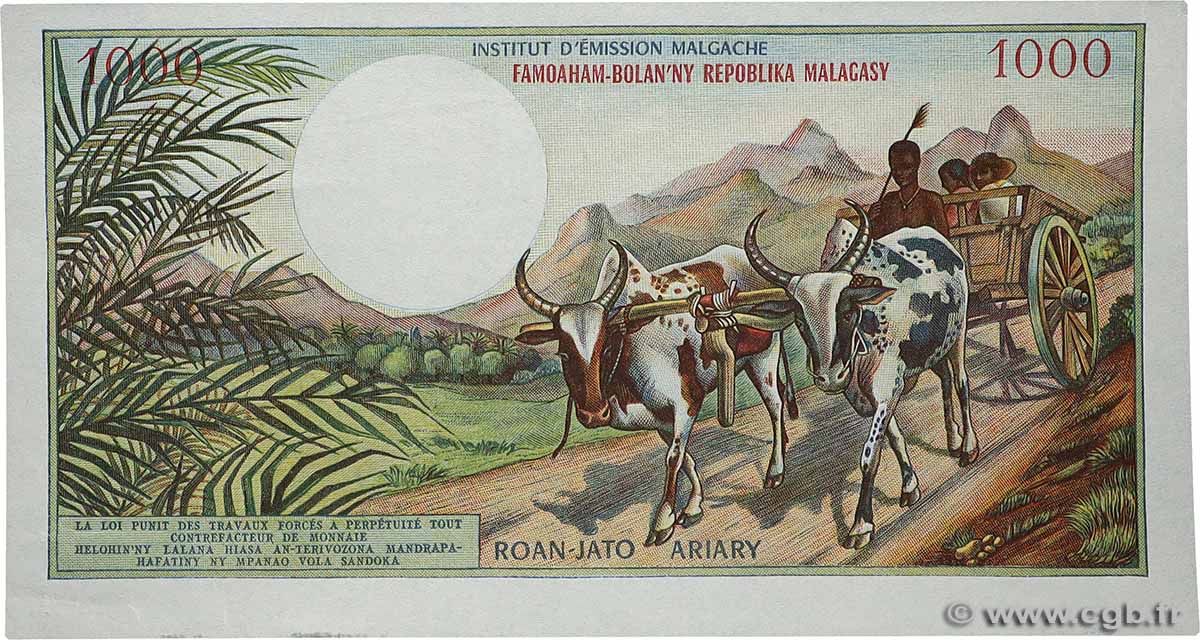 1000 Francs - 200 Ariary Épreuve MADAGASCAR  1966 P.059p q.FDC