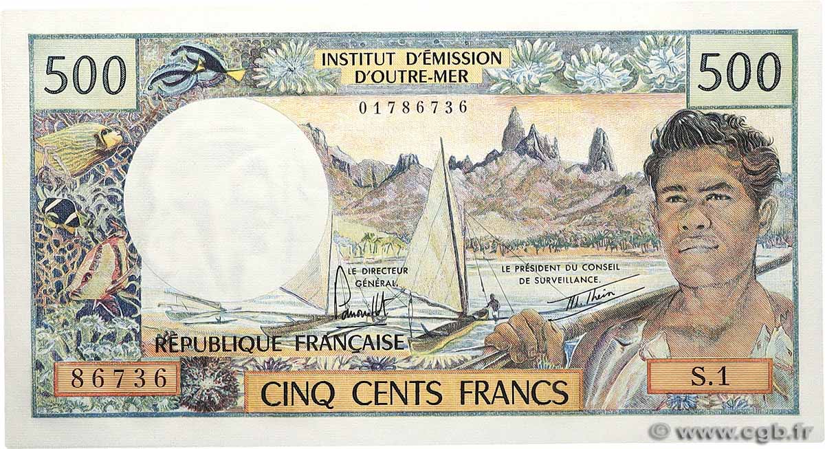 500 Francs TAHITI  1977 P.25b1 fST+