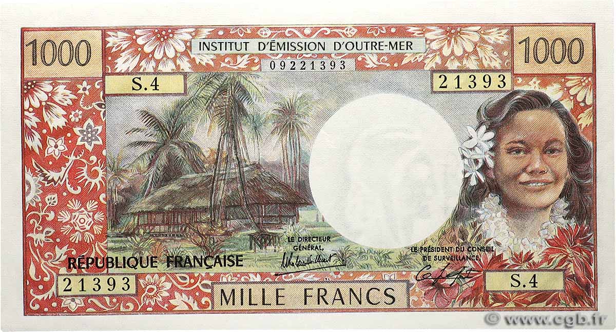 1000 Francs TAHITI  1983 P.27c SC+