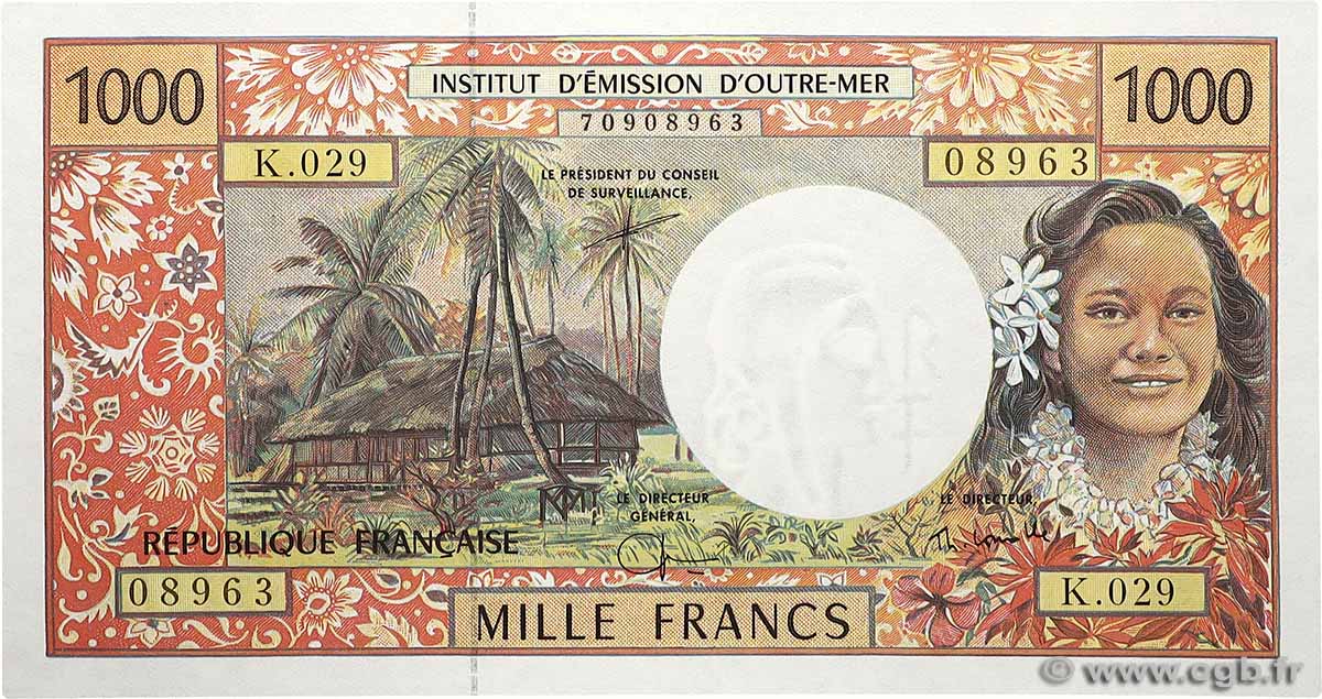 1000 Francs FRENCH PACIFIC TERRITORIES  2002 P.02h UNC