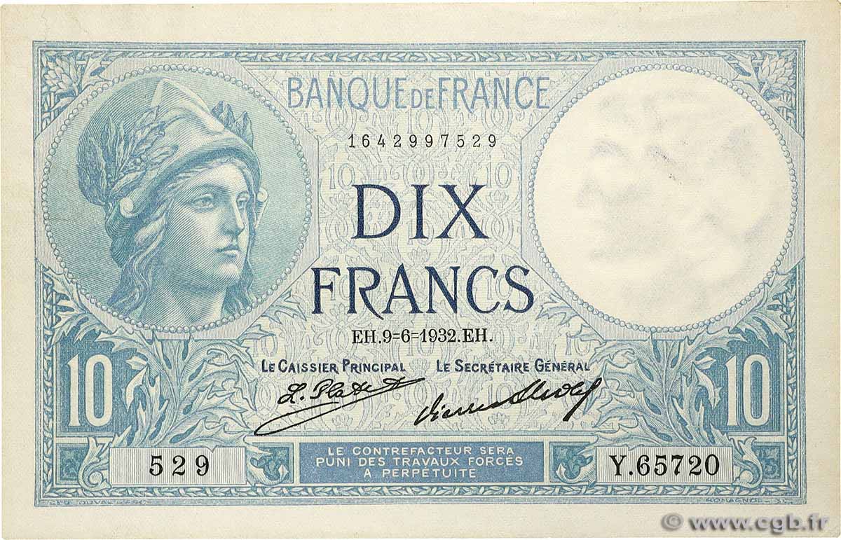 10 Francs MINERVE FRANCE  1932 F.06.16 XF
