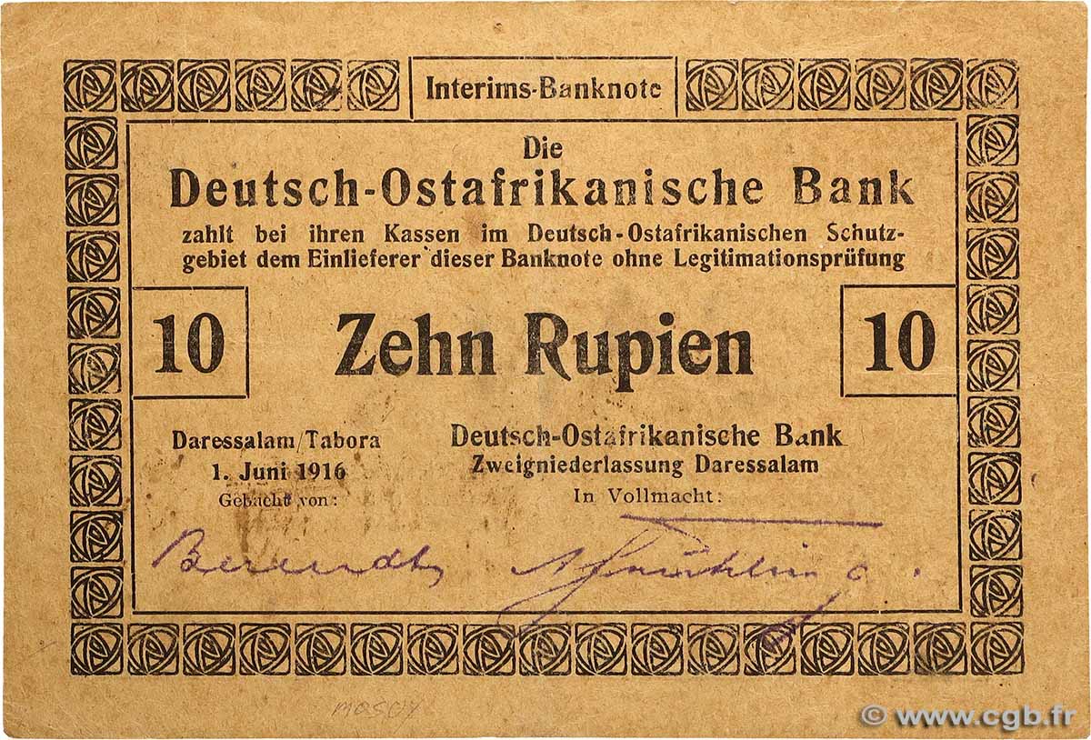 10 Rupien Deutsch Ostafrikanische Bank  1916 P.41 fVZ