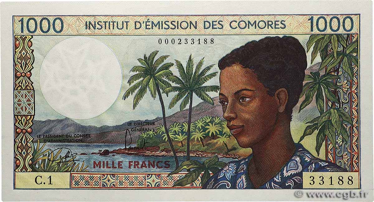 1000 Francs COMORE  1976 P.08a q.FDC