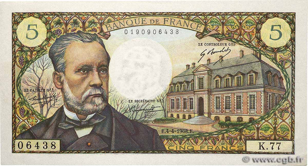 5 Francs PASTEUR FRANCE  1968 F.61.07 SPL
