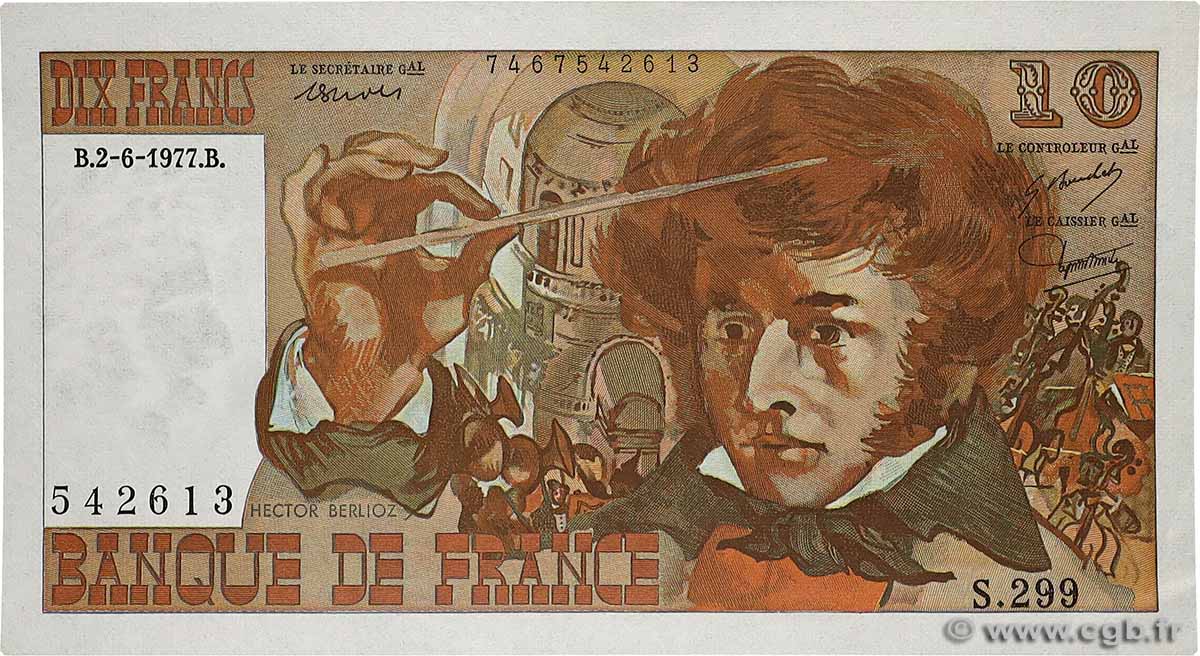 10 Francs BERLIOZ FRANCE  1977 F.63.22 AU+