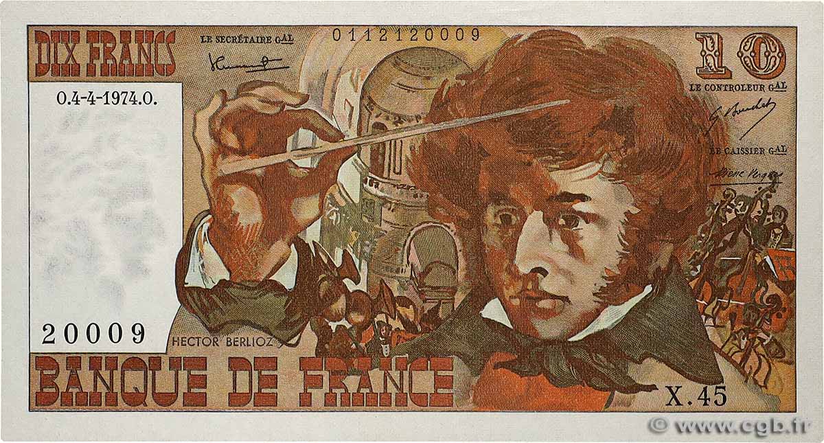 10 Francs BERLIOZ FRANCE  1974 F.63.04 AU