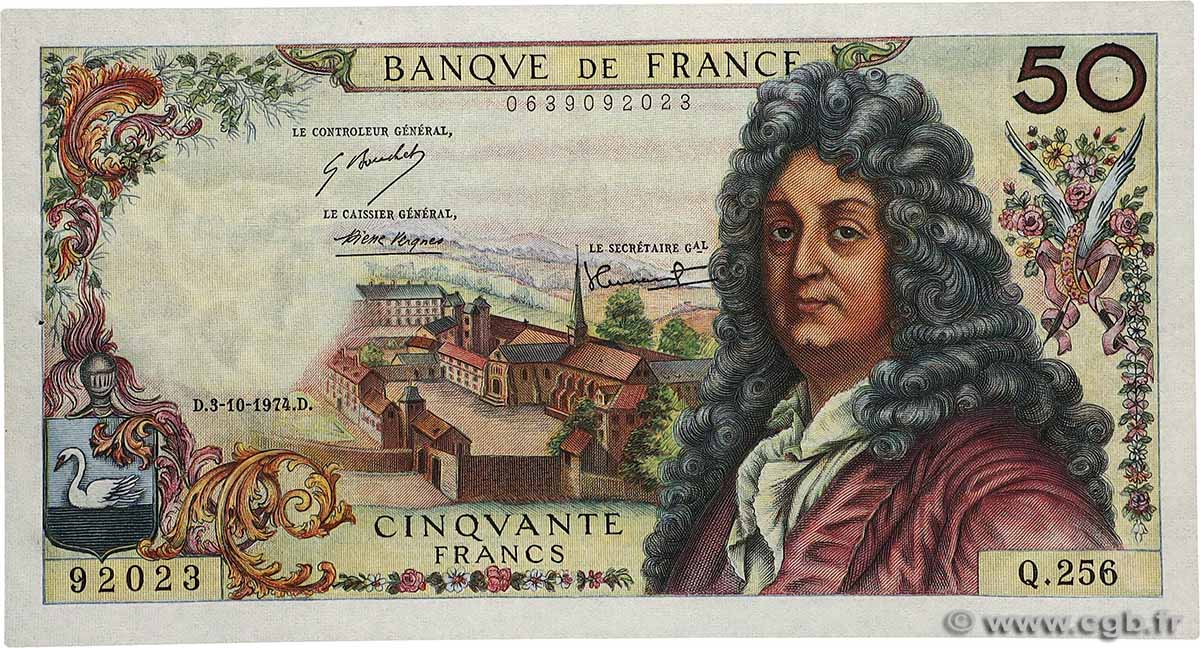 50 Francs RACINE FRANCE  1974 F.64.28 AU