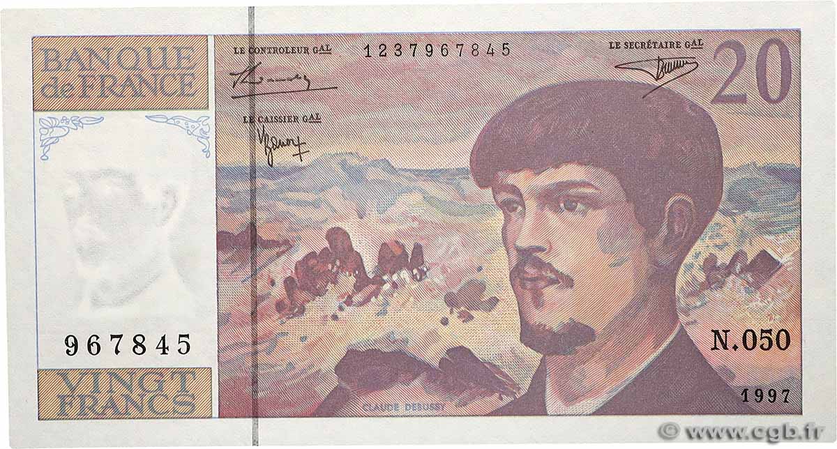 20 Francs DEBUSSY Modifié FRANCE  1997 F.66ter.02 UNC-