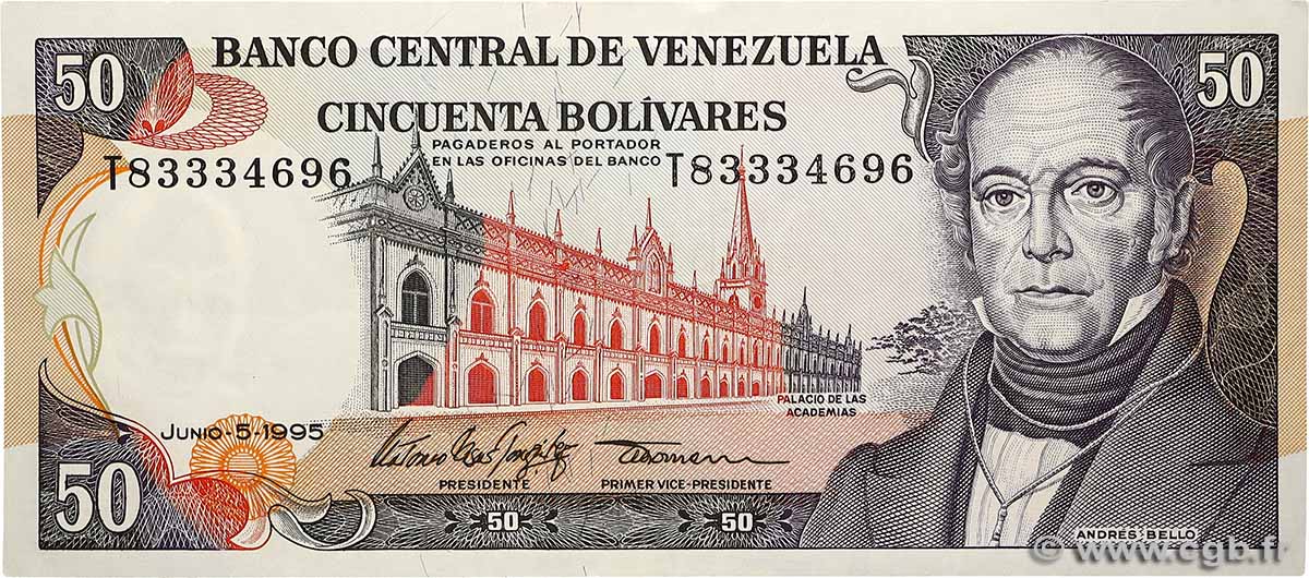 50 Bolivares VENEZUELA  1995 P.065e VF+