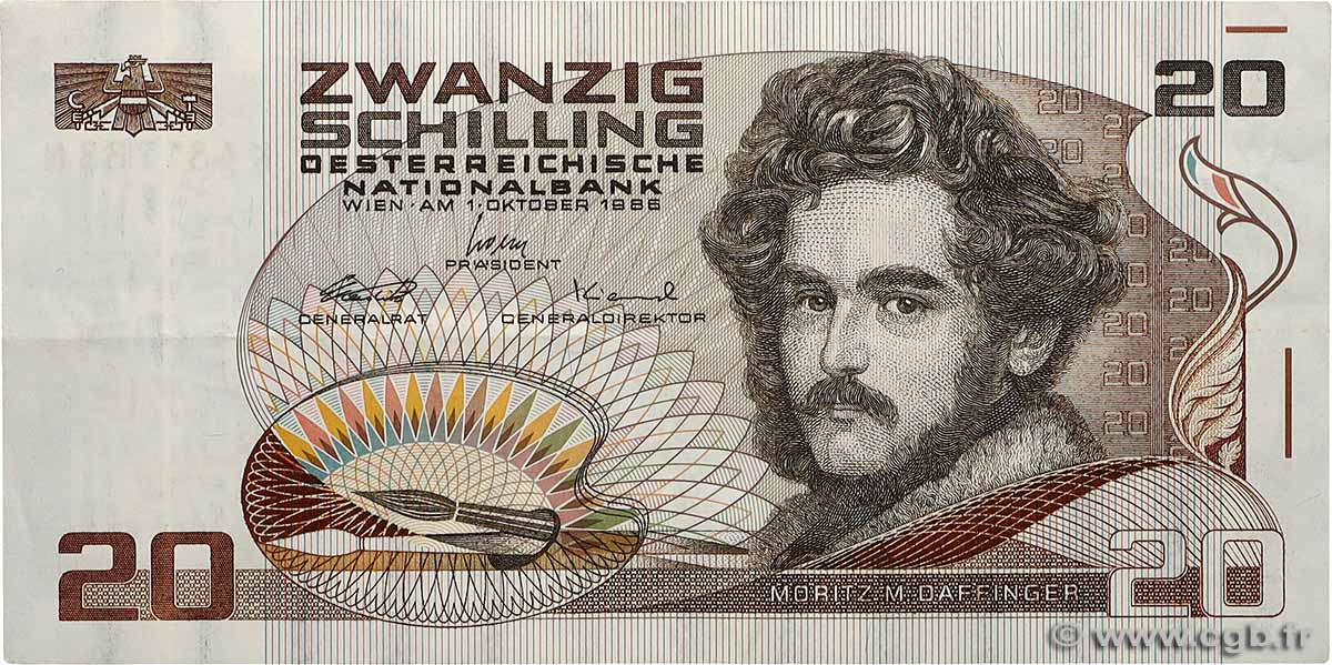 20 Schilling AUTRICHE  1986 P.148 TTB