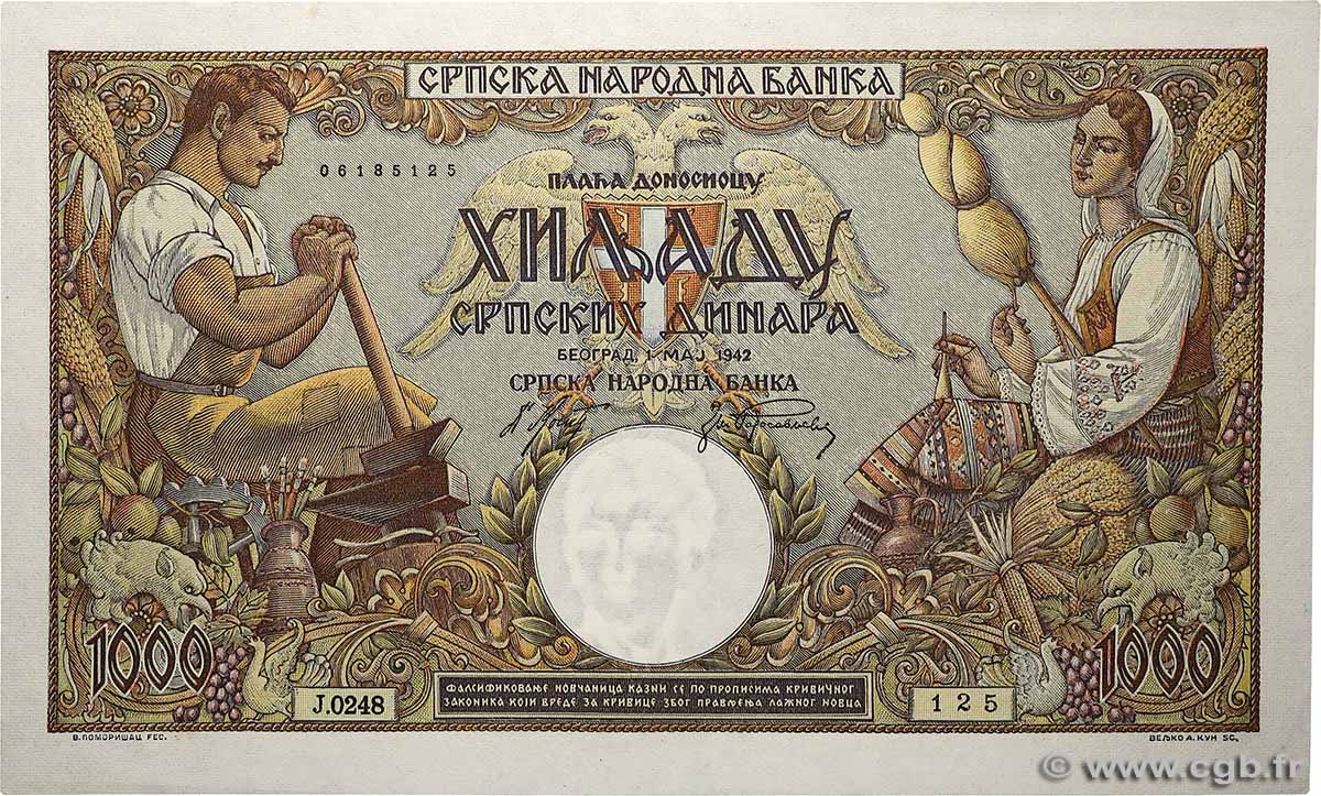 1000 Dinara SERBIA  1942 P.32a UNC-