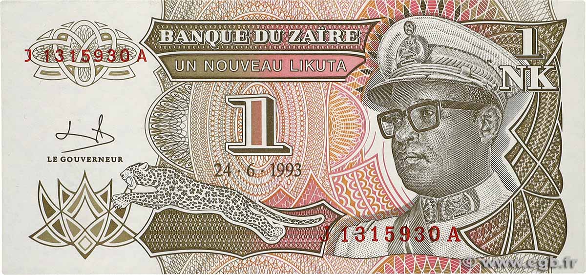 1 Nouveau Likuta ZAÏRE  1993 P.47a NEUF