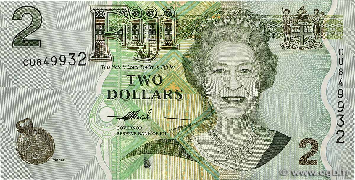 2 Dollars FIJI  2007 P.109a UNC-