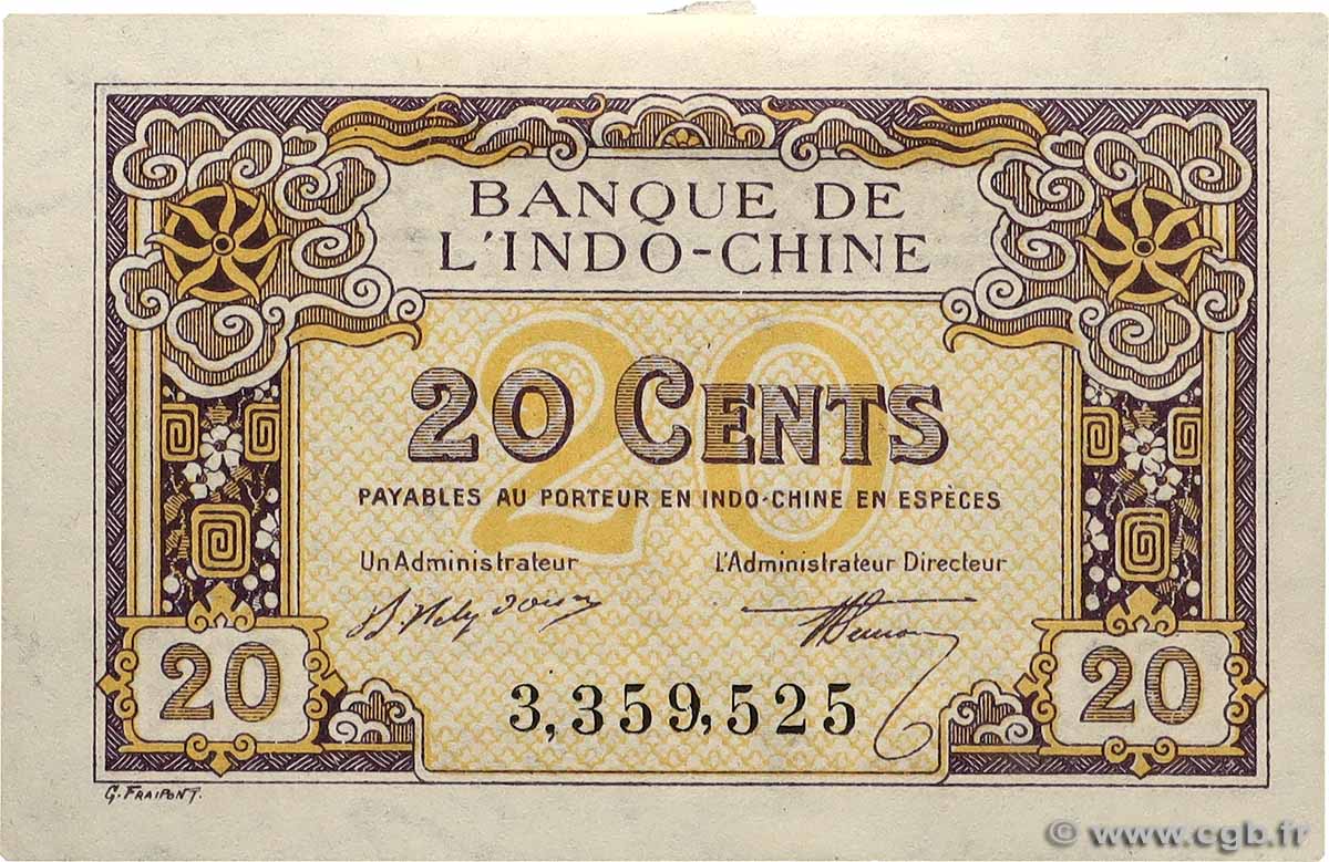 20 Cents FRANZÖSISCHE-INDOCHINA  1919 P.045a VZ