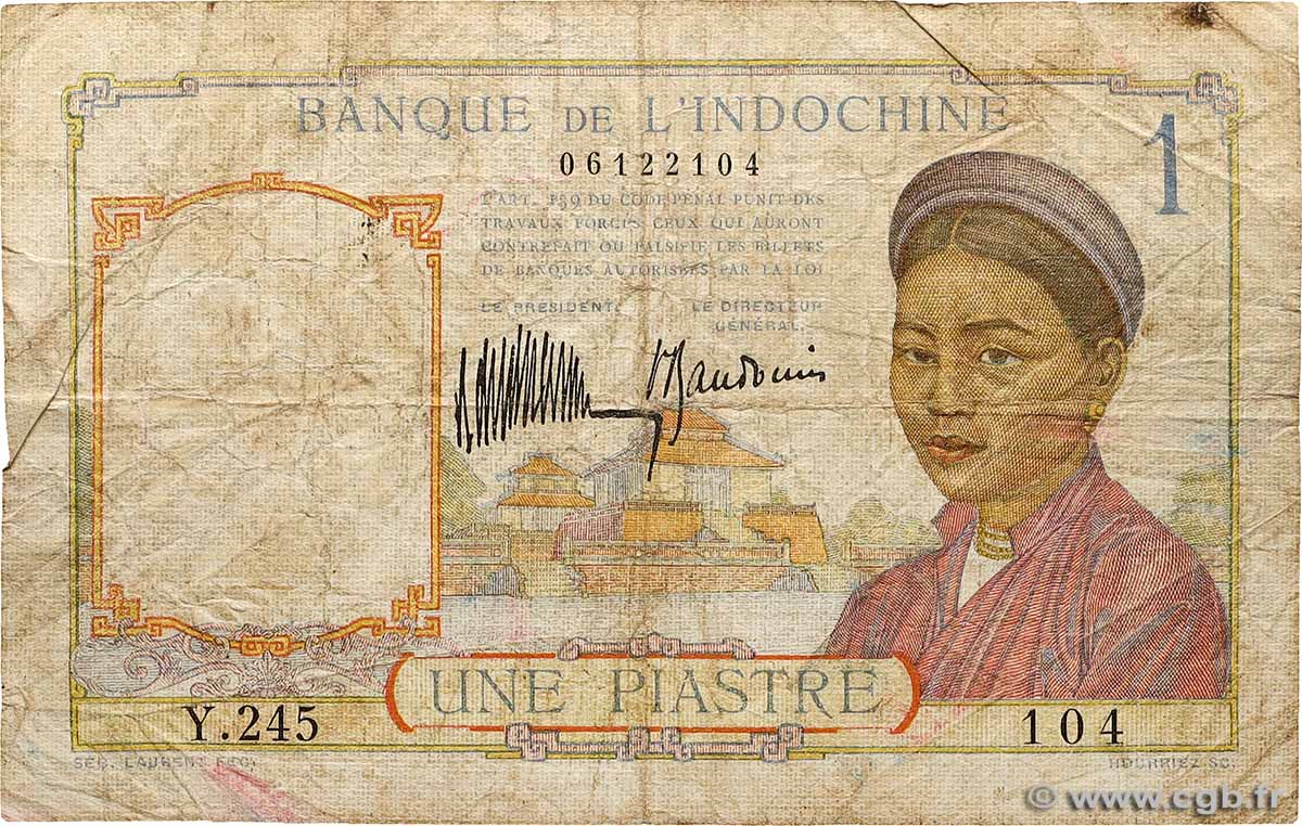 1 Piastre FRENCH INDOCHINA  1932 P.052 VG