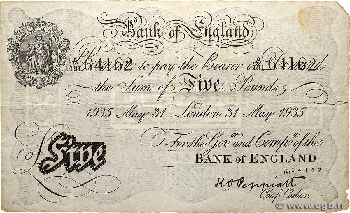 5 Pounds Faux ENGLAND Londres 1935 P.335ax fSS