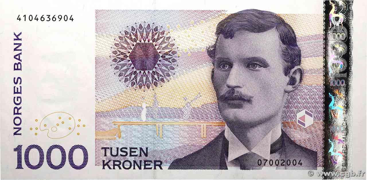 1000 Kroner NORVÈGE  2004 P.52b q.FDC