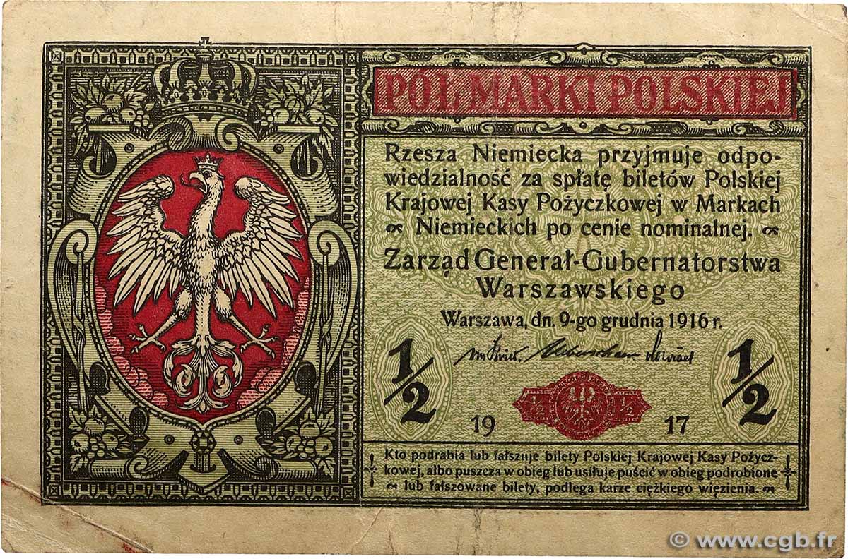 1/2 Marki POLAND  1917 P.007 VF