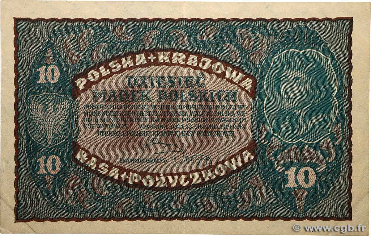 10 Marek POLOGNE  1919 P.025 SUP