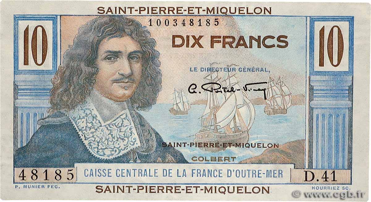 10 Francs Colbert SAINT PIERRE AND MIQUELON  1946 P.23 UNC-