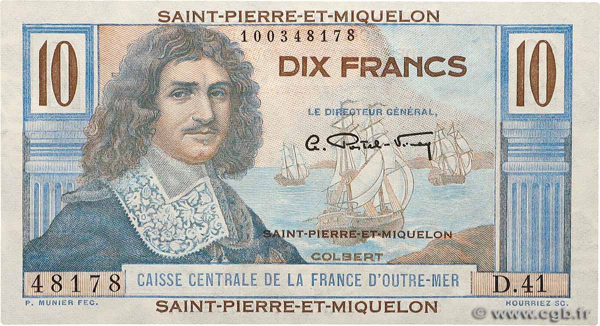 10 Francs Colbert SAINT-PIERRE UND MIQUELON  1946 P.23 ST